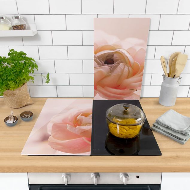 Stove top covers flower Focus On Light Pink Flower