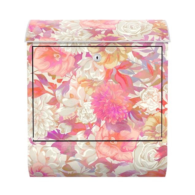 Letterboxes pink Pink Blossom Dream With Roses