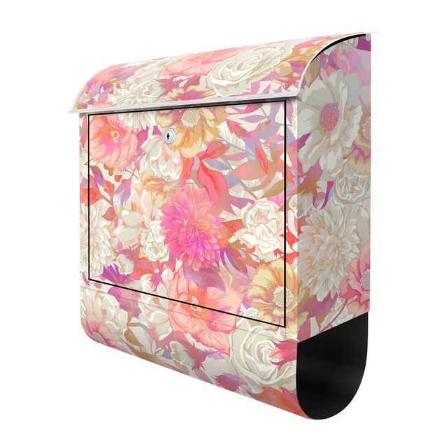 Mailbox Pink Blossom Dream With Roses