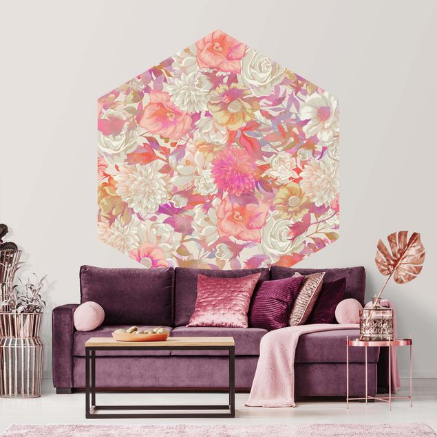 Modern wallpaper designs Pink Blossom Dream With Roses