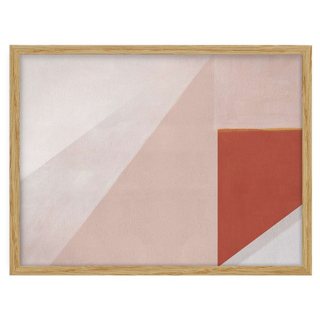Framed abstract wall art Pink Geometry