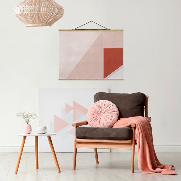 Abstract canvas wall art Pink Geometry