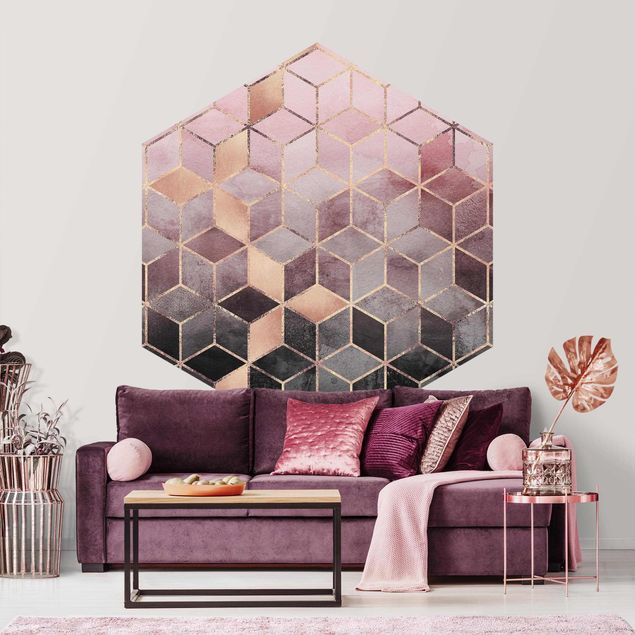 Wallpapers patterns Pink Gray Golden Geometry