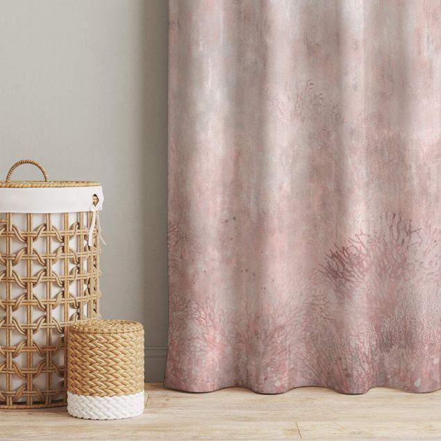 bespoke curtains Light Pink Coral Bed