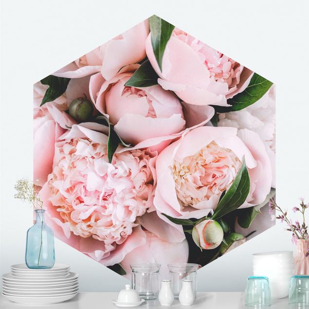Wallpapers rose Pink Peonies With Leaves
