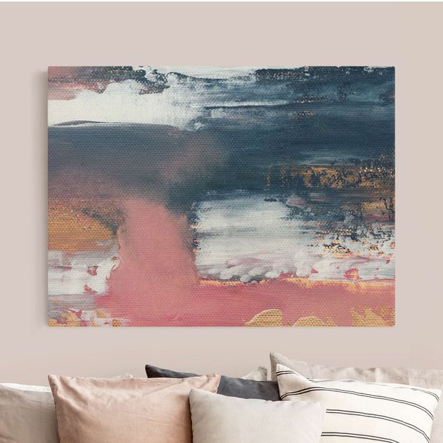 Art prints Pink Storm With Gold