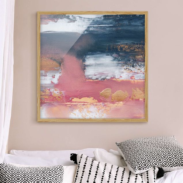 Art posters Pink Storm With Gold