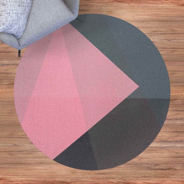 outdoor balcony rug Pink Transparency Geometry