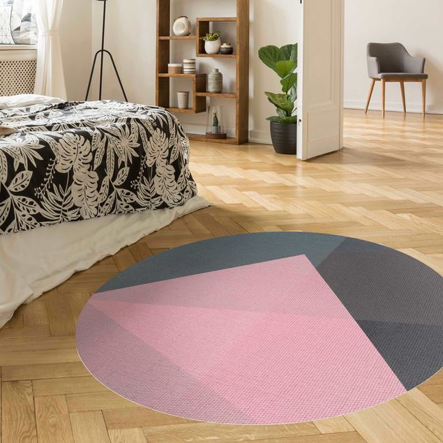 abstract area rug Pink Transparency Geometry
