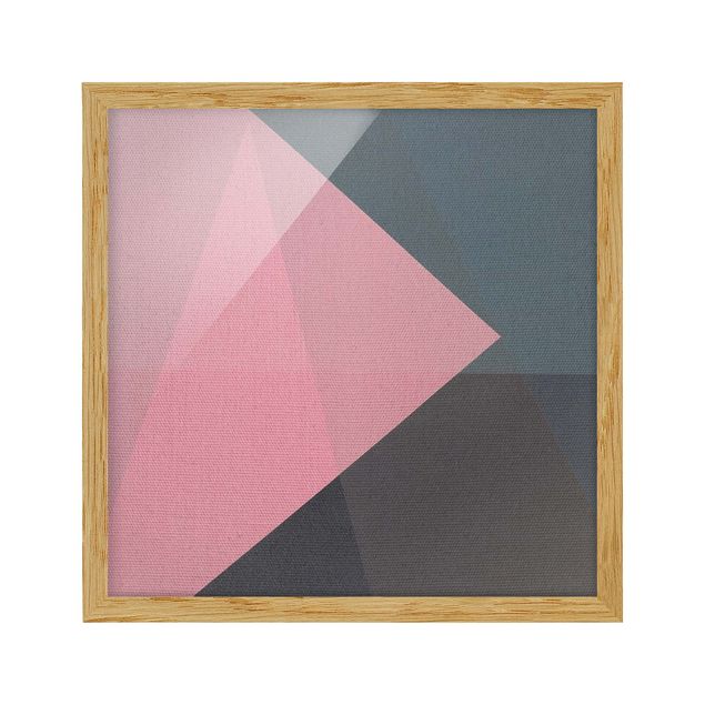 Framed abstract prints Pink Transparency Geometry