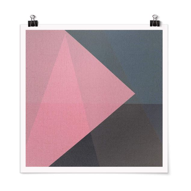 Abstract poster prints Pink Transparency Geometry