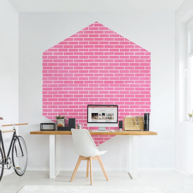 Contemporary wallpaper Pink Brick Wall