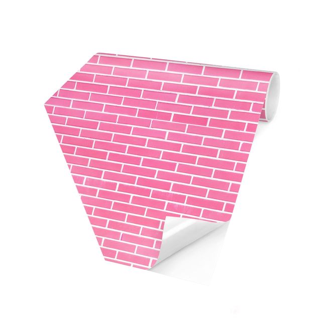 Industrial look wallpaper Pink Brick Wall