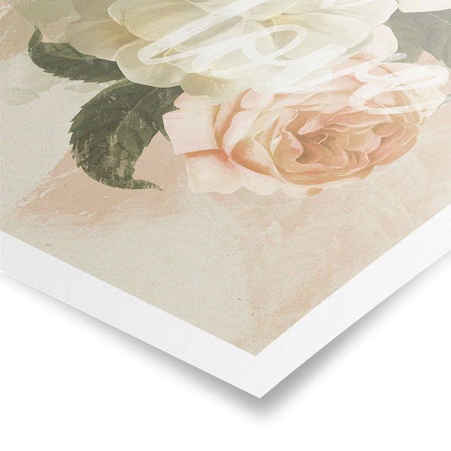 Pink wall art Roses - All for Love