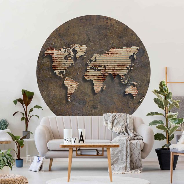 Modern wallpaper designs Rust World Map