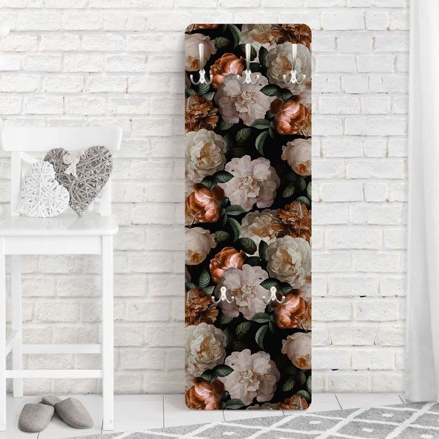 Wall mounted coat rack flower Red Roses With White Roses