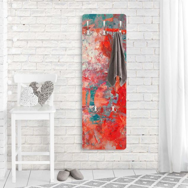 Wall mounted coat rack Red Fire Dance