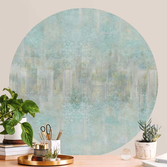 Blue wallpaper Rustic Concrete Pattern Mint