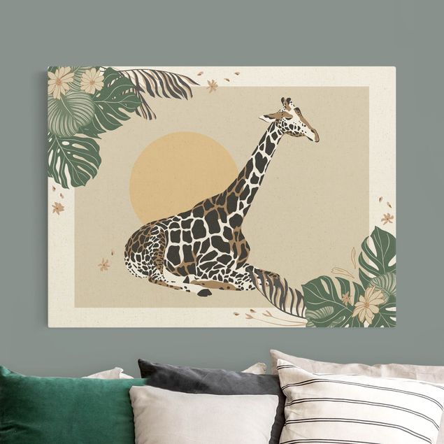 Giraffe canvas Safari Animals - Giraffe At Sunset