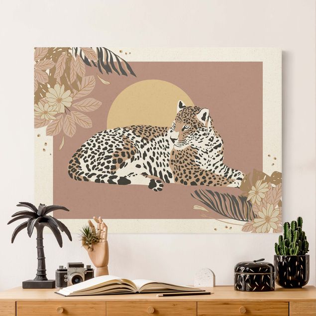 Animal canvas Safari Animals - Leopard At Sunset