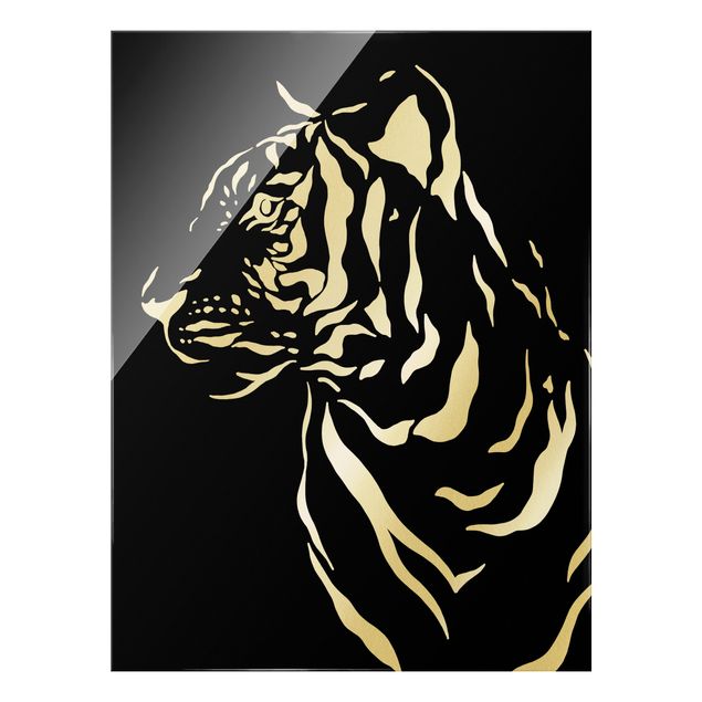 Black and white wall art Safari Animals - Portrait Tiger Black