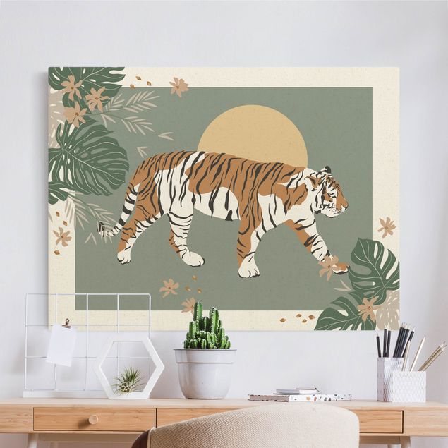 Tiger prints Safari Animals - Tiger At Sunset