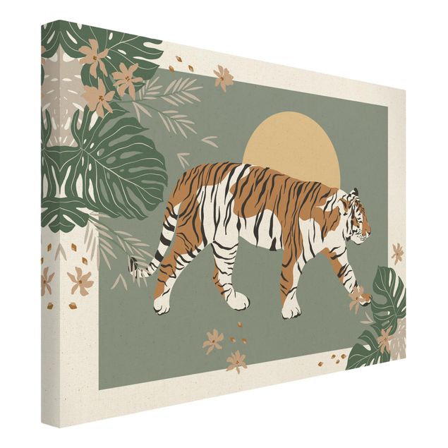 Prints flower Safari Animals - Tiger At Sunset