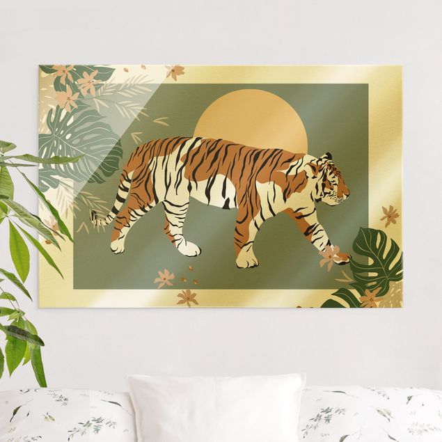 Tiger art print Safari Animals - Tiger At Sunset