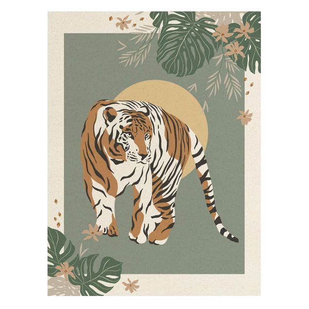 Prints flower Safari Animals - Tiger