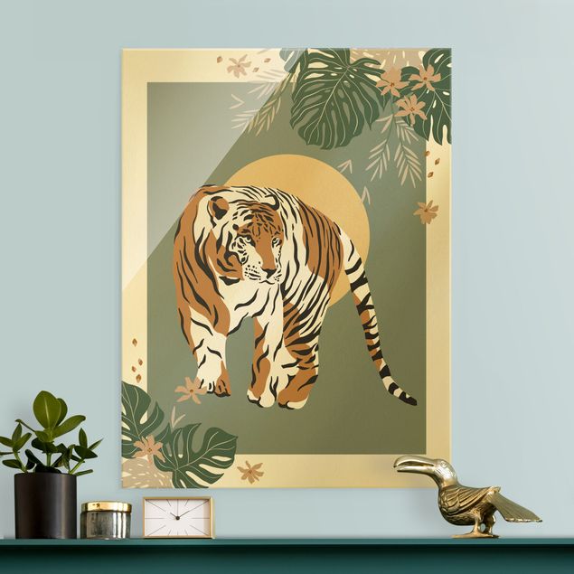 Glass prints flower Safari Animals - Tiger