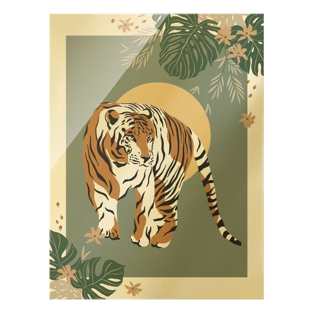 Wall art turquoise Safari Animals - Tiger