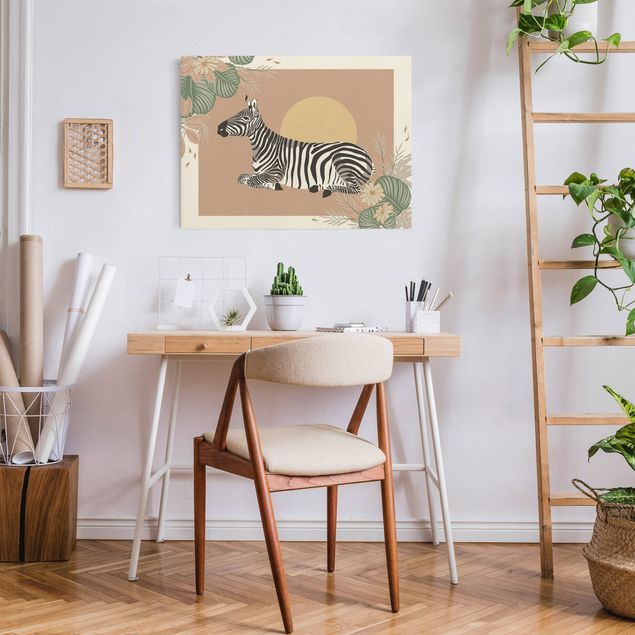 Prints animals Safari Animals - Zebra At Sunset