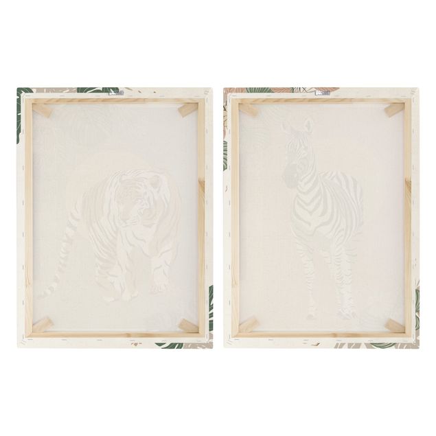 Prints floral Safari Animals - Sun Behind Zebra And Tiger