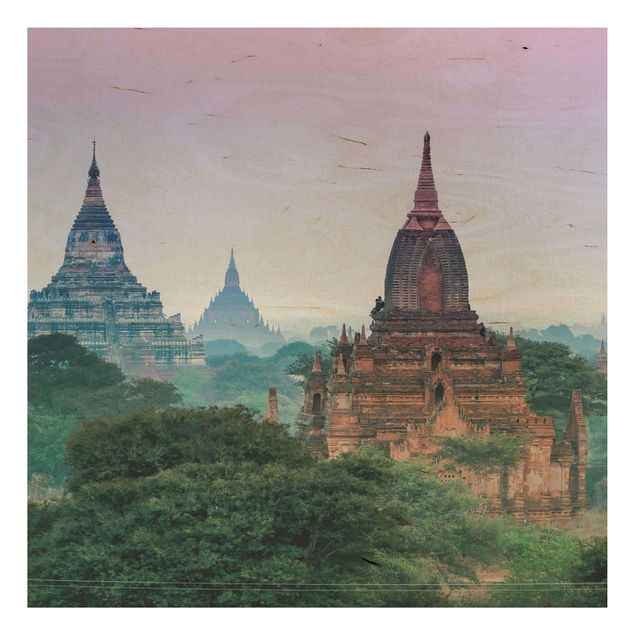 Wood prints landscape Temple Grounds In Bagan