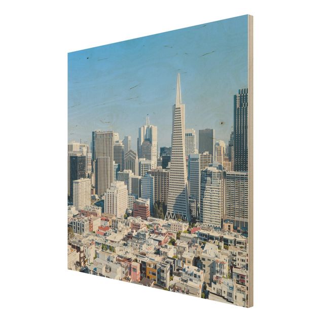 Wood prints San Francisco Skyline