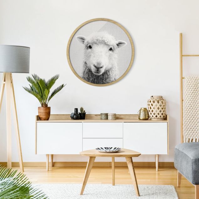Modern art prints Sheep Steffi Black And White