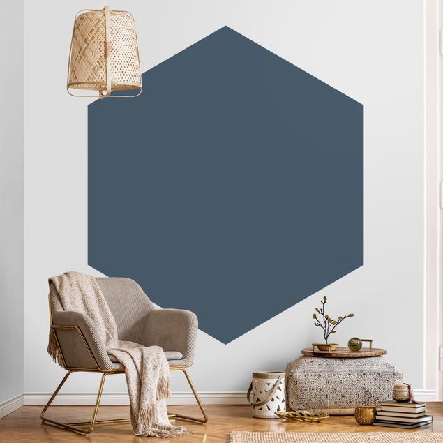 Hexagonal wallpapers Slate Blue