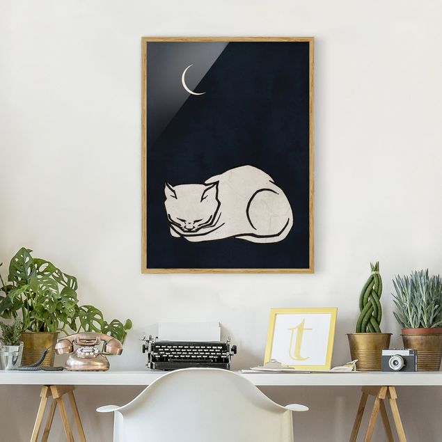 Cat prints Sleeping Cat Illustration