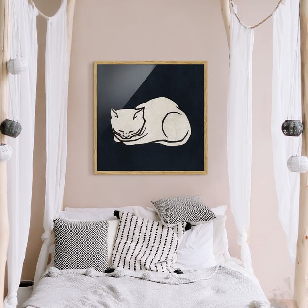 Canvas art Sleeping Cat Illustration