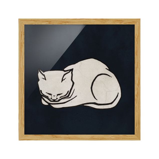 Animal wall art Sleeping Cat Illustration