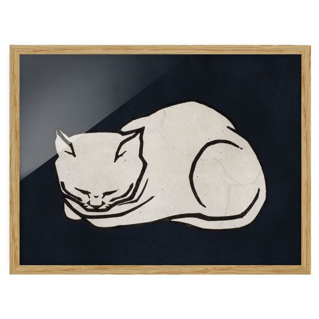 Animal wall art Sleeping Cat Illustration