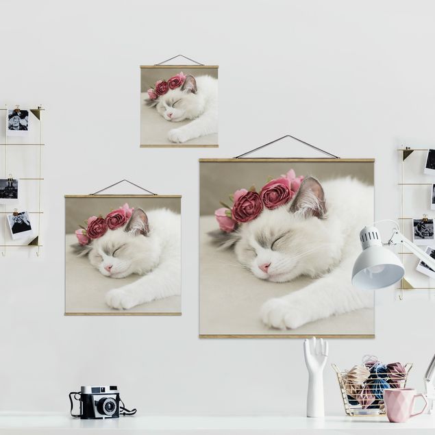 Monika Strigel Art prints Sleeping Cat with Roses