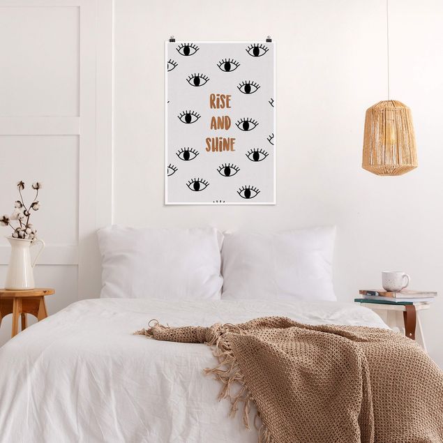 Art posters Bedroom Quote Rise & Shine