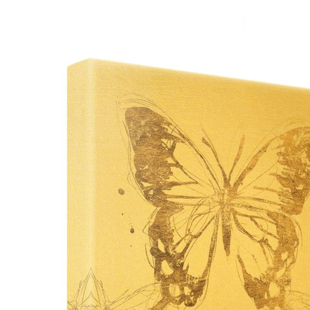 Wall art prints Compositions Of Butterflies Gold