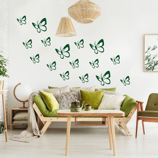 Animal print wall stickers Butterfly swarm Set