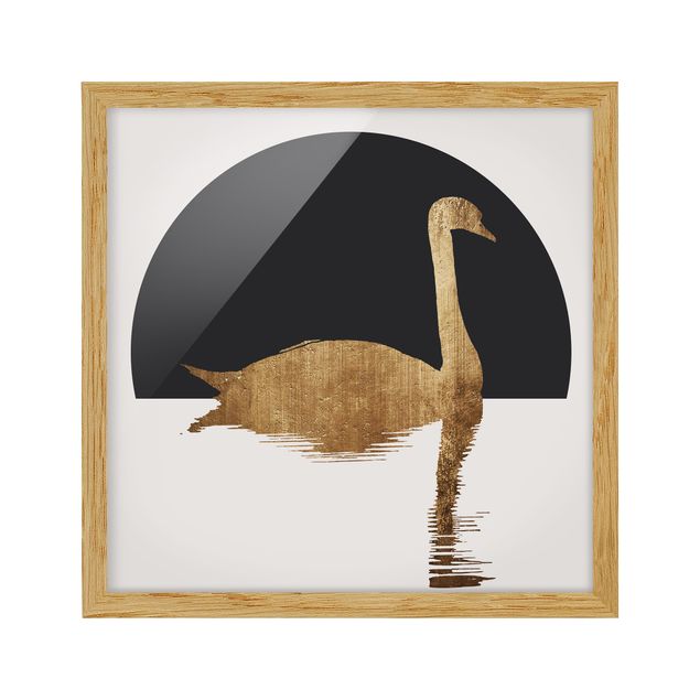 Animal canvas Swan Gold
