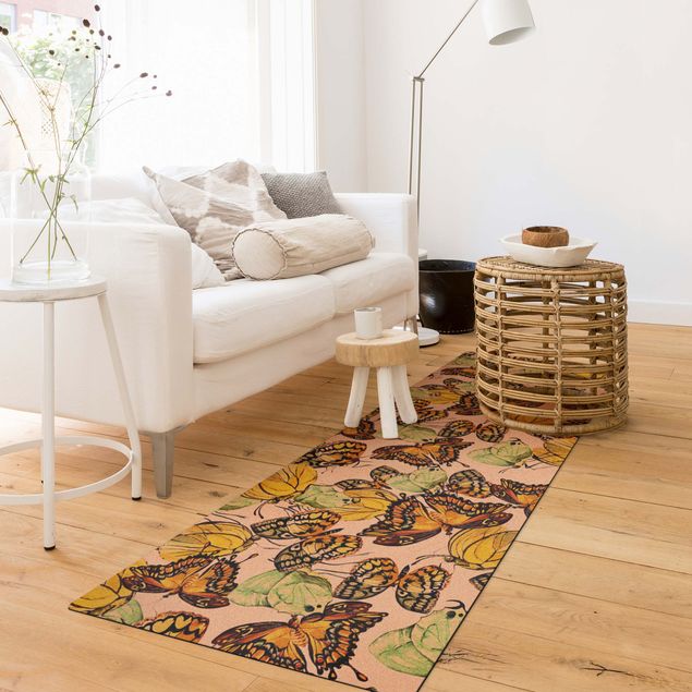 jungle theme rug Swarm Of Yellow Butterflies