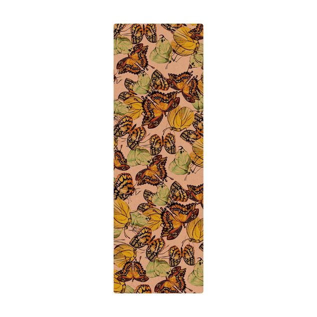 Cork mat - Swarm Of Yellow Butterflies - Portrait format 1:2