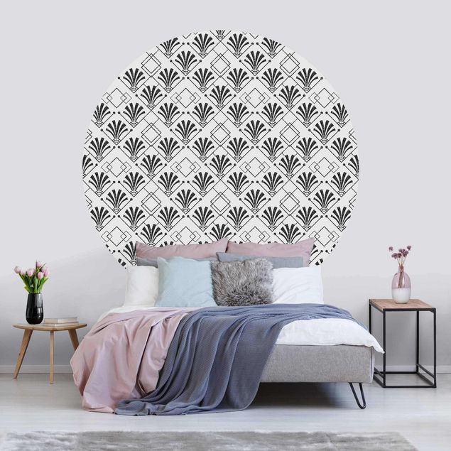 Wallpapers black and white Black Glitter Look With Art Deco Pattern