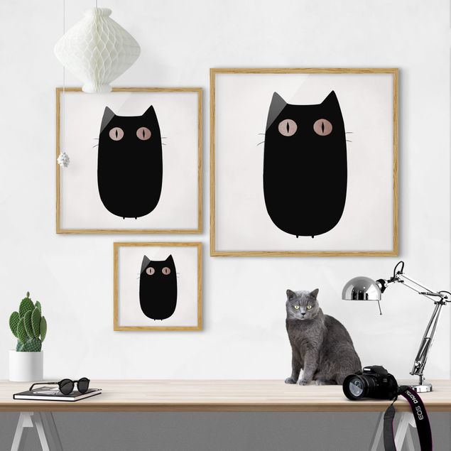 Modern art prints Black Cat Illustration
